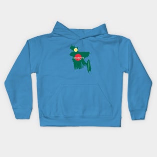 Bangladesh flag & map Kids Hoodie